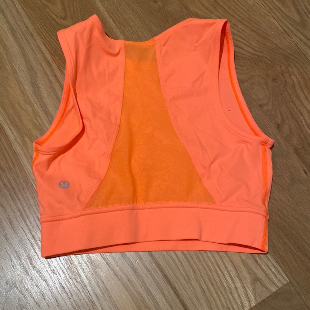 orange lululemon crop top